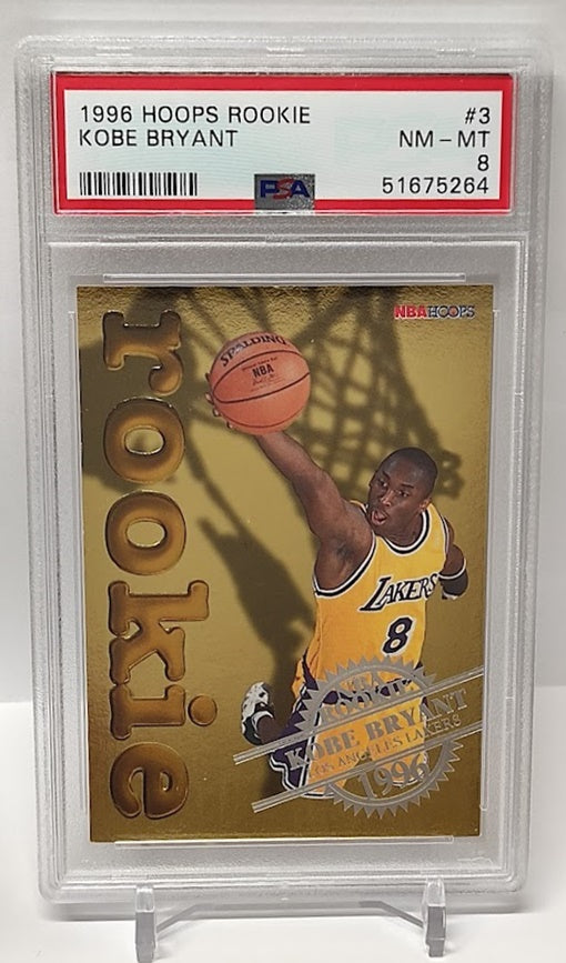 1996-97 Hoops Rookie Kobe Bryant Los Angeles Lakers #3 PSA 8 *2