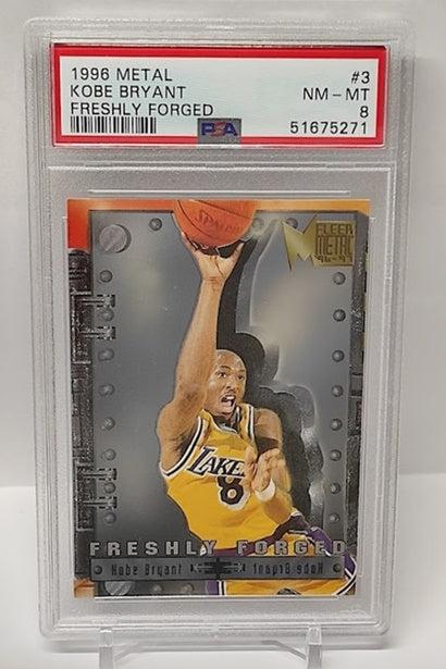 1996-97 Fleer Metal Freshly Forged Kobe Bryant Lakers #3 PSA 8 *2