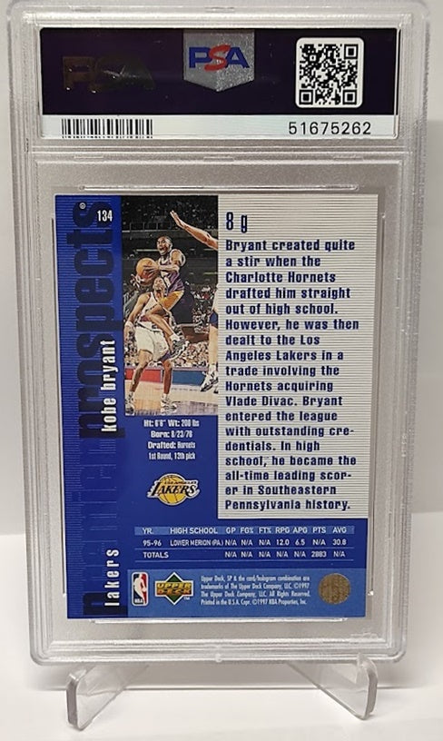 1996-97 Upper Deck SP Rookie Kobe Bryant Los Angeles Lakers PSA 8 *2