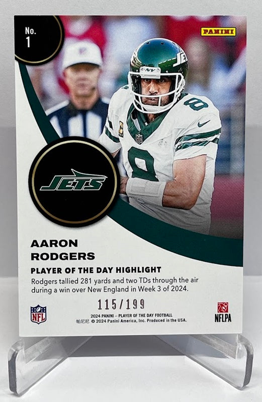 2024 Panini Player of the Day Aaron Rodgers New York Jets 115/199 #1