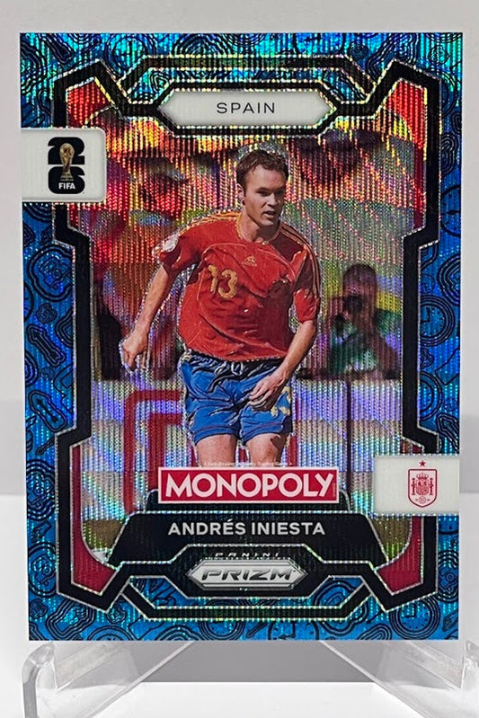 2026 Panini Monopoly Prizm FIFA World Cup Blue Wave Andres Iniesta #43