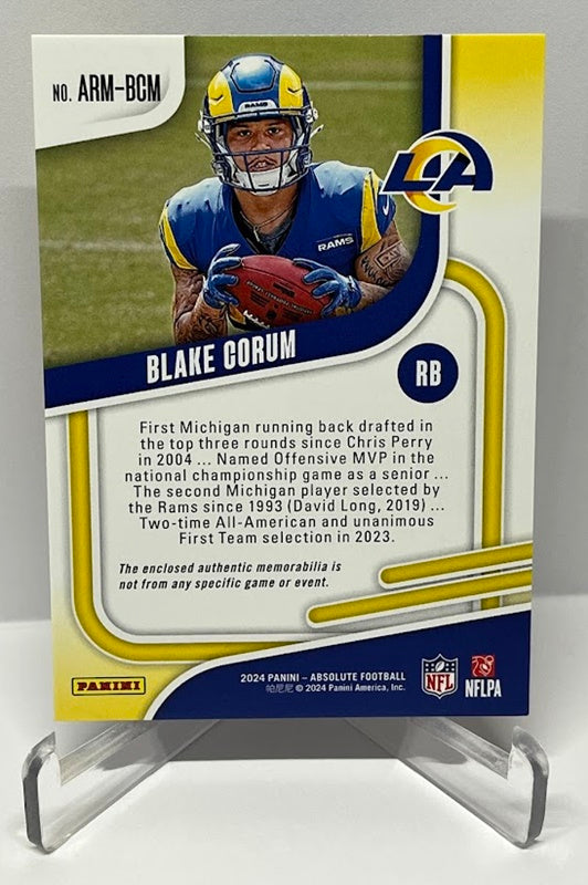 2024 Panini Absolute Rookie Materials RC Blake Corum Los Angeles Rams *3