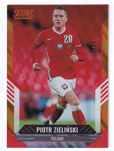 2021-22 Panini Score FIFA Orange Piotr Zielinski 14/99 #51