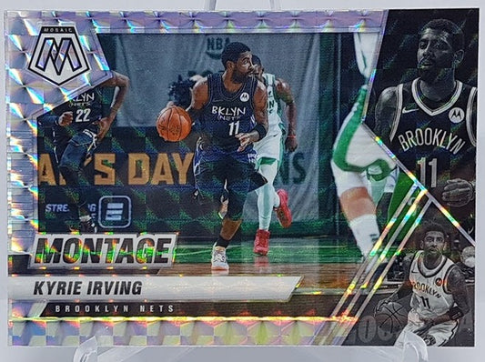 2020-21 Panini Mosaic Montage Silver Prizm Kyrie Irving Nets #13