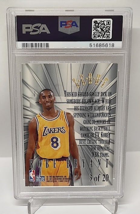 1996-97 Skybox Z-Force Zebut Kobe Bryant Lakers #3 PSA 8 *2