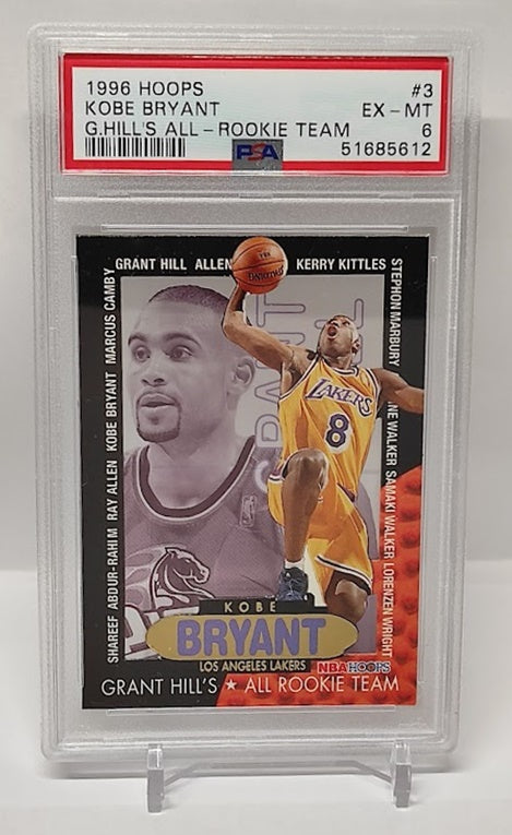 1996-97 Hoops All Rookie Team Kobe Bryant Grant Hill Lakers #3 PSA 6 *2