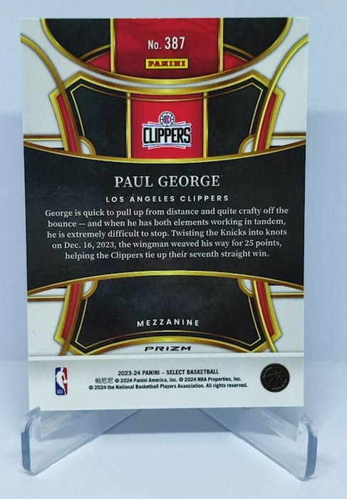 2023-24 Panini Select Cracked Ice Prizm Paul George Clippers #387