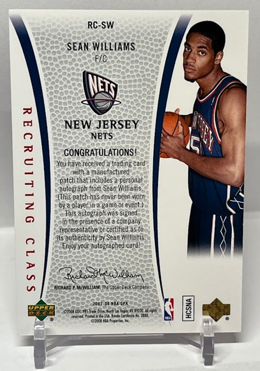 2007-08 Upper Deck SP Recruiting Class AU Sean Williams Nets 30/50 *2