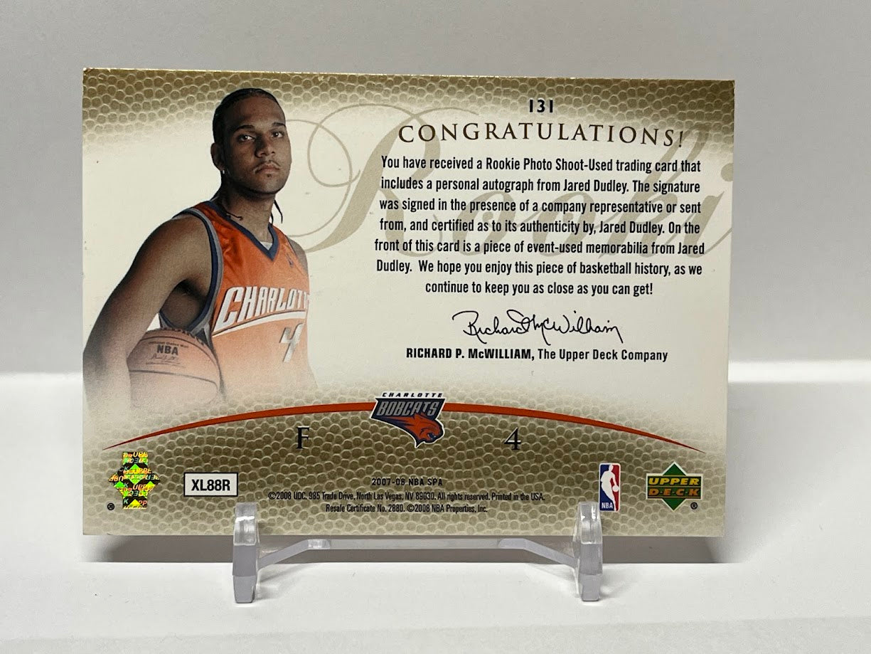 2007-08 Upper Deck SPA Patch AU RC Jared Dudley Bobcats 017/599 *2