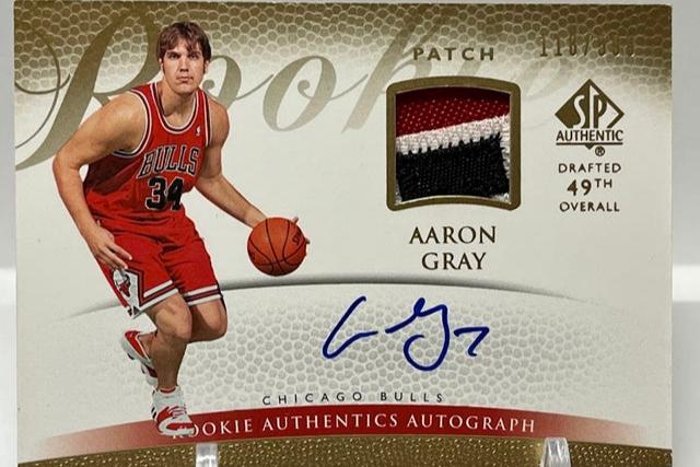 2007-08 Upper Deck SPA Patch AU RC Aaron Gray Bulls 118/599 *2