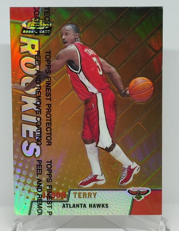 1999 Topps Finest Rookie Card Refractor Rookies Jason Terry Hawks #115