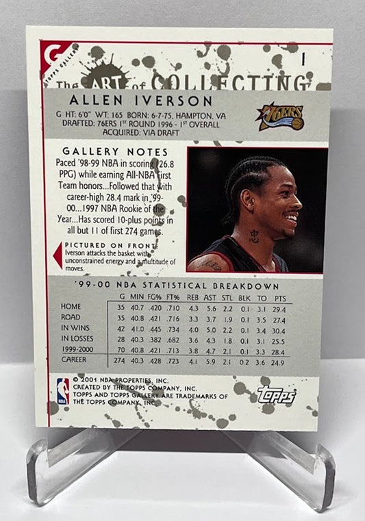 2001 Topps Gallery The Art of Collecting Allen Iverson 76ers #1