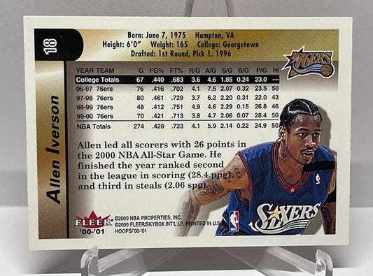 2000-01 Fleer Hoops Hot Prospects Allen Iverson 76ers #18