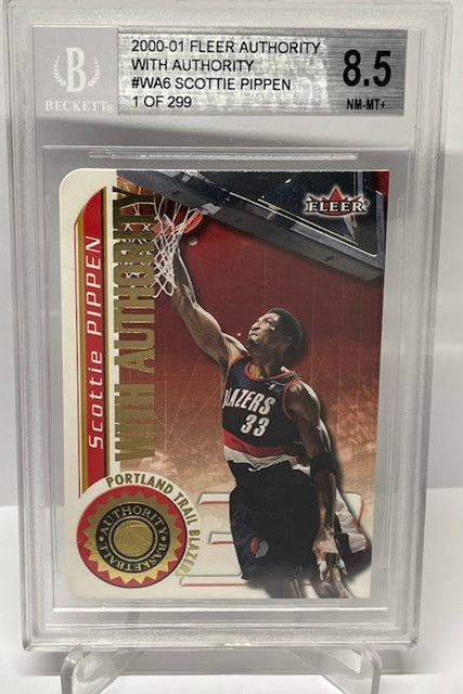 2000-01 Fleer Authority Scottie Pippen Portland /299 #6 BGS 8.5 *2