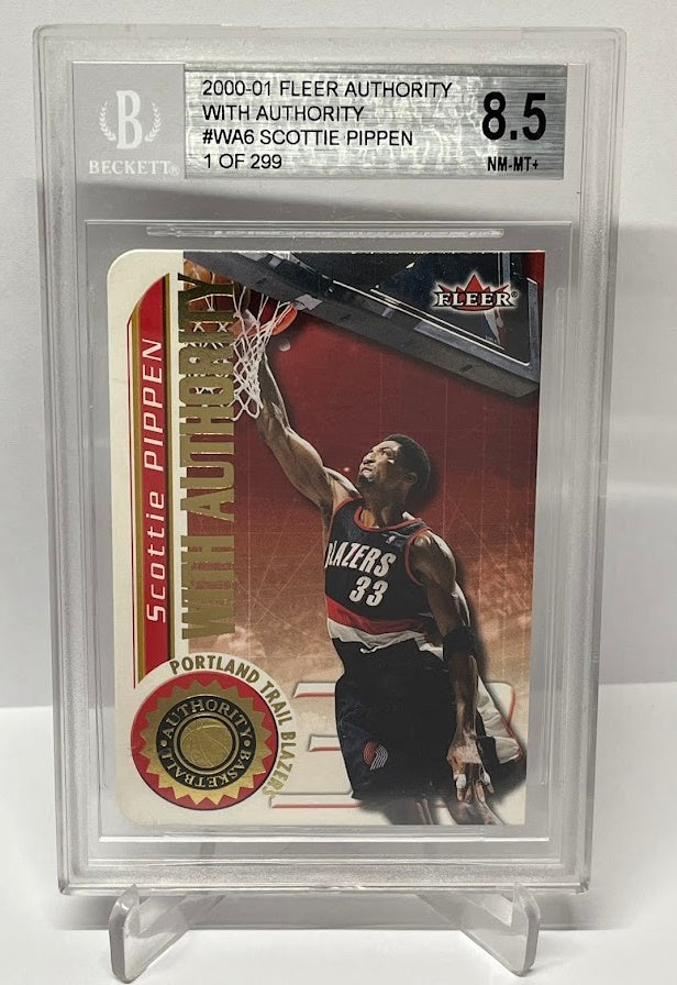 2000-01 Fleer Authority Scottie Pippen Portland /299 #6 BGS 8.5 *2