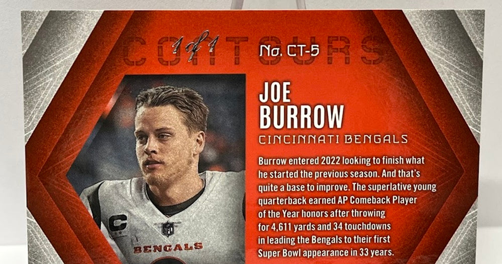 2022 Panini Phoenix Contours Gold Vinyl Joe Burrow Bengals 1 of 1 #5 *2