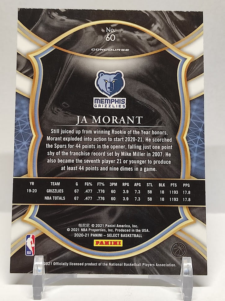 2021 Panini Select Ja Morant Grizzlies #60