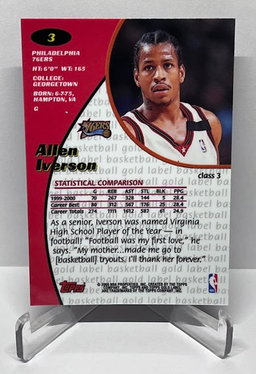 2000 Topps Gold Label Class 3 Allen Iverson Philadelphia76ers #3
