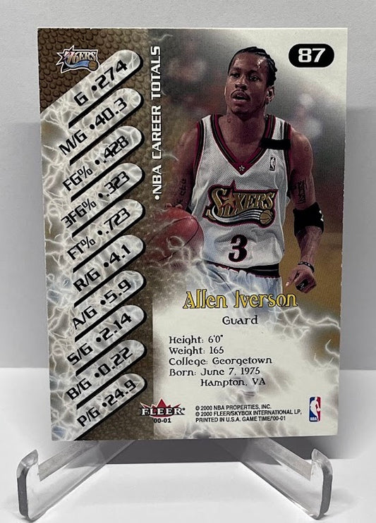 2000-01 Fleer Game Time Allen Iverson Philadelphia 76ers #87