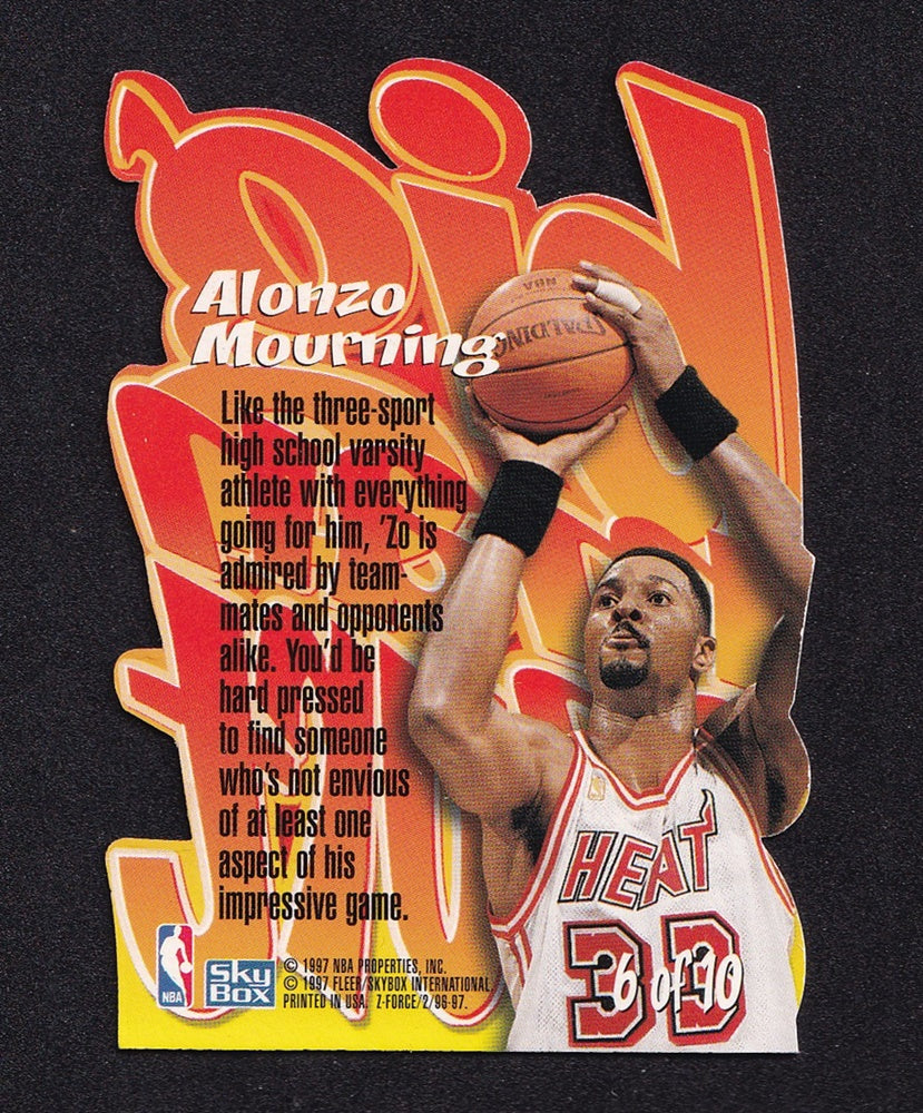 1996-97 Skybox Z-Force Big Man On Court Z Peat Alonzo Mourning Miami #6 *2