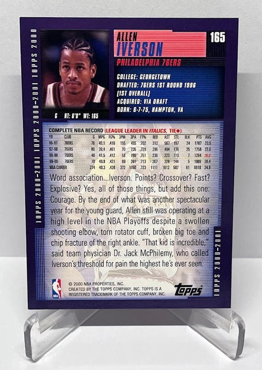 2000-01 Topps Allen Iverson 76ers with Kobe Bryant #165 B