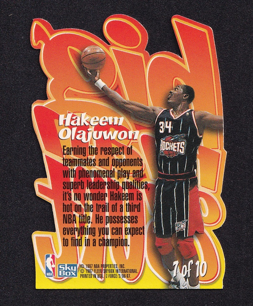 1996-97 Skybox Z-Force Big Man On Court Z Peat Hakeem Olajuwon Rockets #7 *2