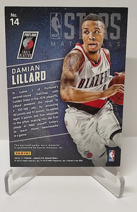 2016-17 Panni Absolute NBA Stars Materials Damian Lillard Portland 020/149 #14