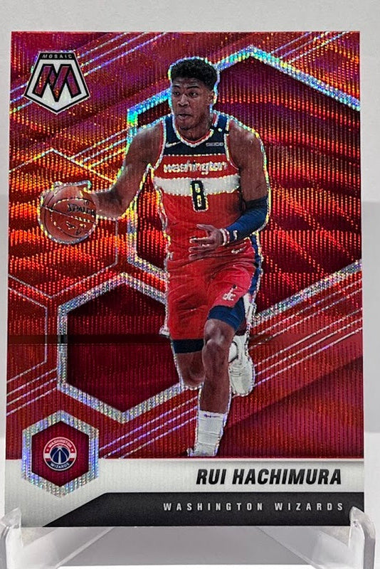 2020-21 Panini Mosaic Red Wave Prizm Rui Hachimura Wizards #161