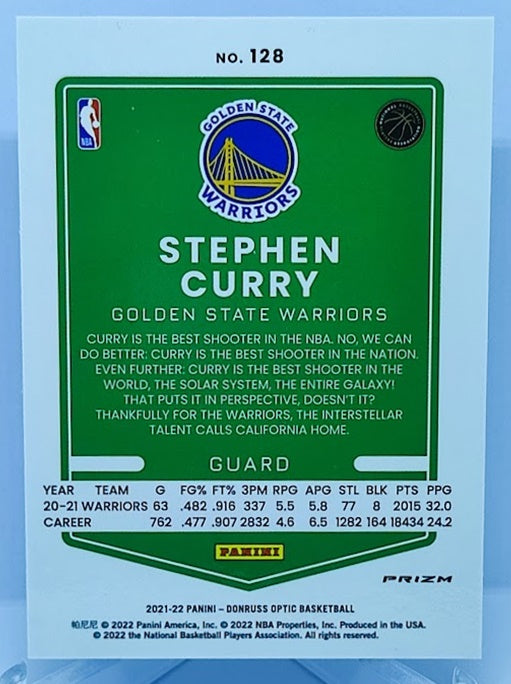 2021-22 Panini Donruss Optic Blue Velocity Stephen Curry Warriors #128