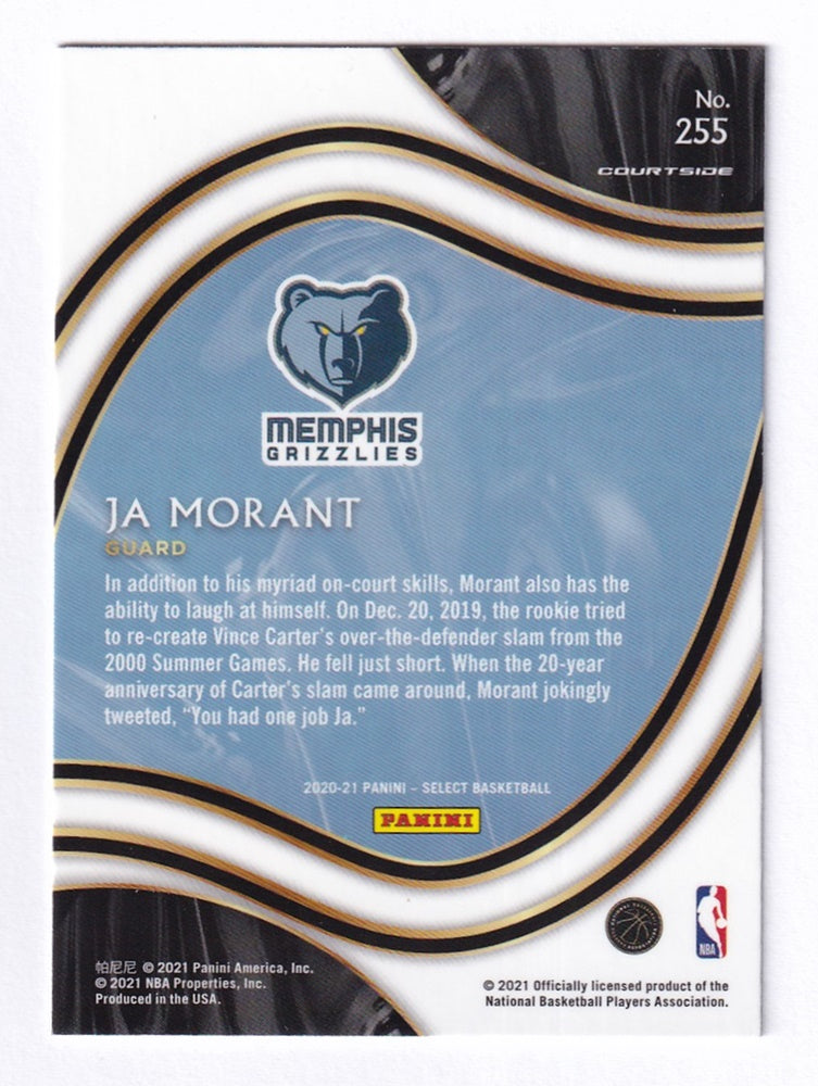 2021 Panini Select Courtside Ja Morant Grizzlies #255