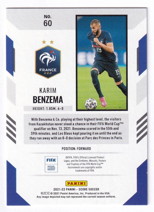2021-22 Panini Score FIFA Pink Lava Karim Benzema France 06/25 #60