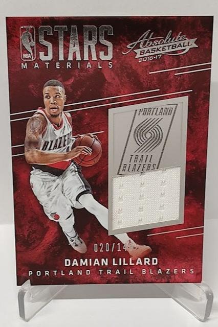 2016-17 Panni Absolute NBA Stars Materials Damian Lillard Portland 020/149 #14