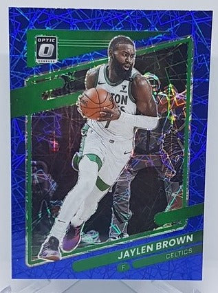 2021-22 Panini Donruss Optic Blue Velocity Jaylen Brown Celtics #19