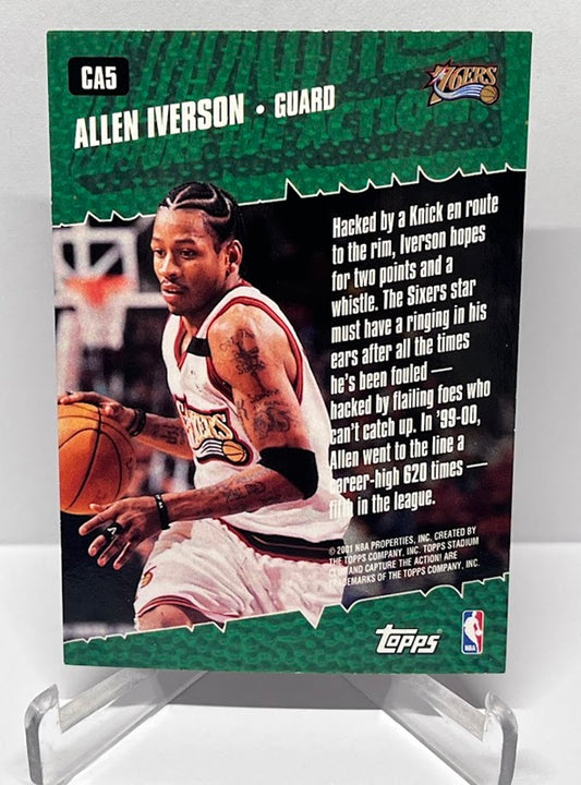 2001 Topps Stadium Club Capture the Action Allen Iverson 76ers #5
