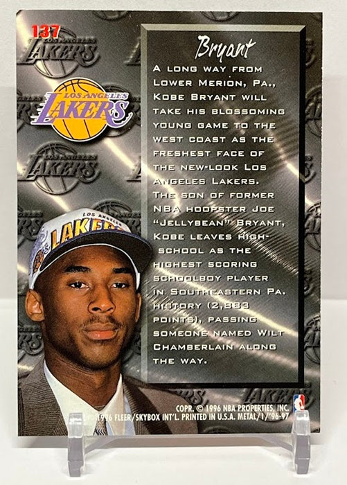 1996-97 Fleer Metal Fresh Foundation RC Kobe Bryant Lakers #137 *2