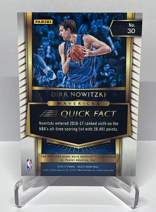 2016-17 Panini Select Swatches Dirk Nowitzki Dallas Mavericks #30