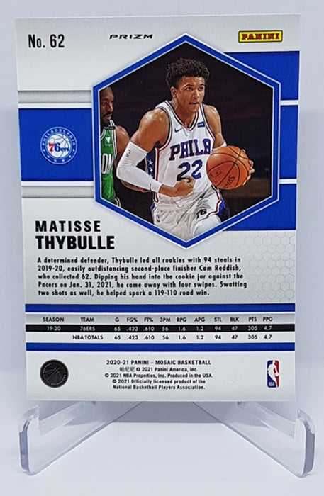 2020-21 Panini Mosaic Red Reactive Prizm Matisse Thybulle 76ers #62