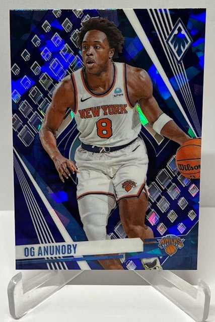 2023-24 Panini Phoenix Blue Cracked Ice OG Anunoby Knicks #72