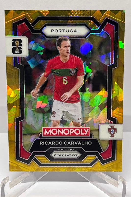 2026 Panini Monopoly Prizm FIFA World Cup Gold Cracked Ice Ricardo Carvalho #32