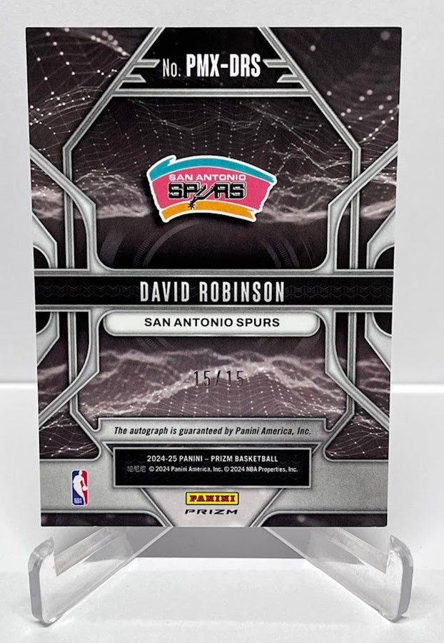 2024-25 Panini Prizm Prizmatrix AU David Robinson Spurs 15/15