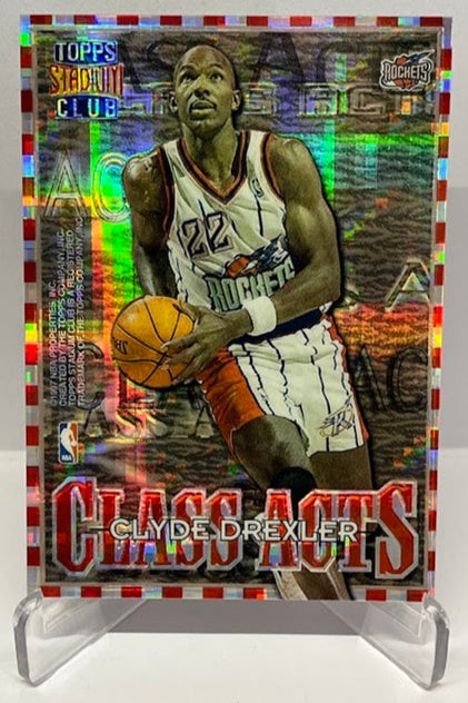 1996-97 Topps Stadium Club Class Acts Atomic Refractor Olajuwon Drexler #CA7 *2