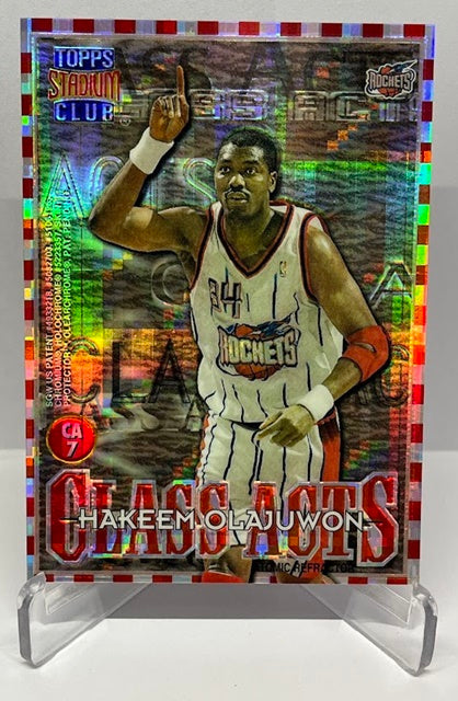 1996-97 Topps Stadium Club Class Acts Atomic Refractor Olajuwon Drexler #CA7 *2