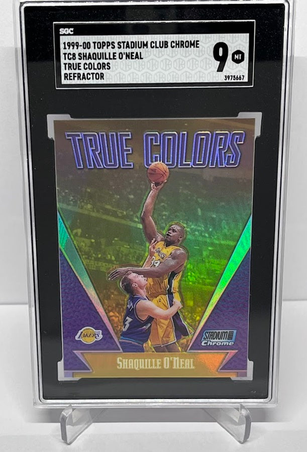 1999-00 Topps Stadium Club Chrome True Colors Shaquille O'Neal Lakers SGC 9