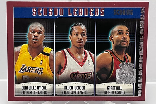 2000-01 Topps Season Leaders Tipoff O'Neal Iverson Hill #135
