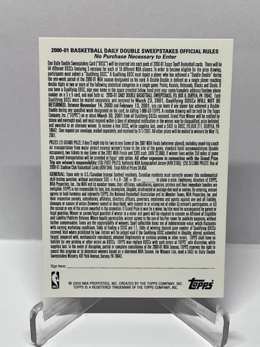 2000 Topps Tipoff Daily Double Allen Iverson Philadelphia 76ers