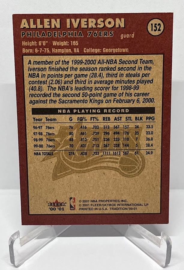 2000-01 Fleer Tradition Allen Iverson Philadelphia 76ers #152