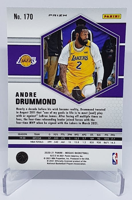 2020-21 Panini Mosaic Red Reactive Andre Drummond Lakers #170