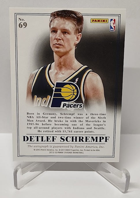 2012-13 Panini Crusade Majestic Signatures Detlef Schrempf Pacers #69