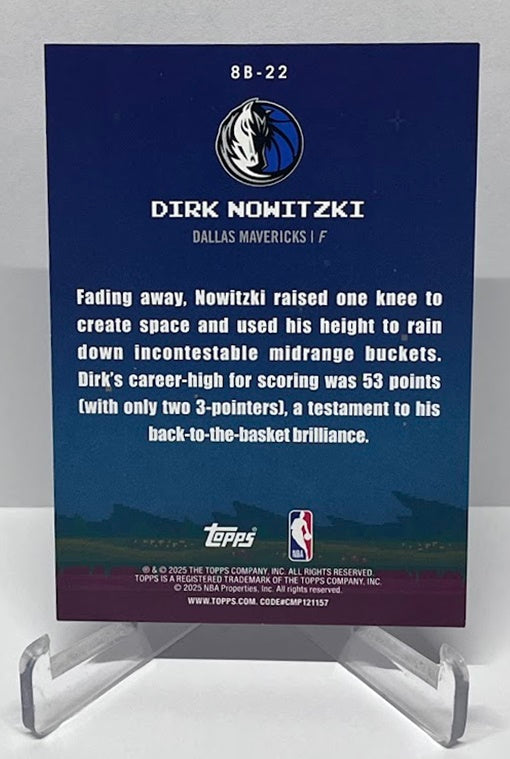 2025-26 Topps Holo Foil 8-Bit Ballers Dirk Nowitzki Dallas Mavericks #22 B