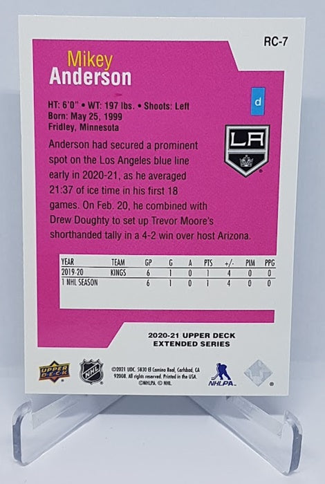 2020-21 Upper Deck Extended Series Rookie Class Mikey Anderson Kings #RC-7